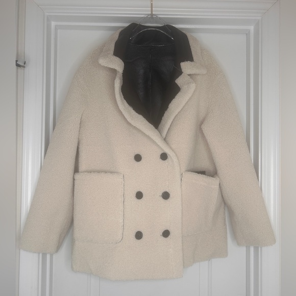 Lascana Women’s Reversible Double Breasted Coat Sz.6 Brown Ivory NEW WITHOUT TAG - Picture 10 of 13